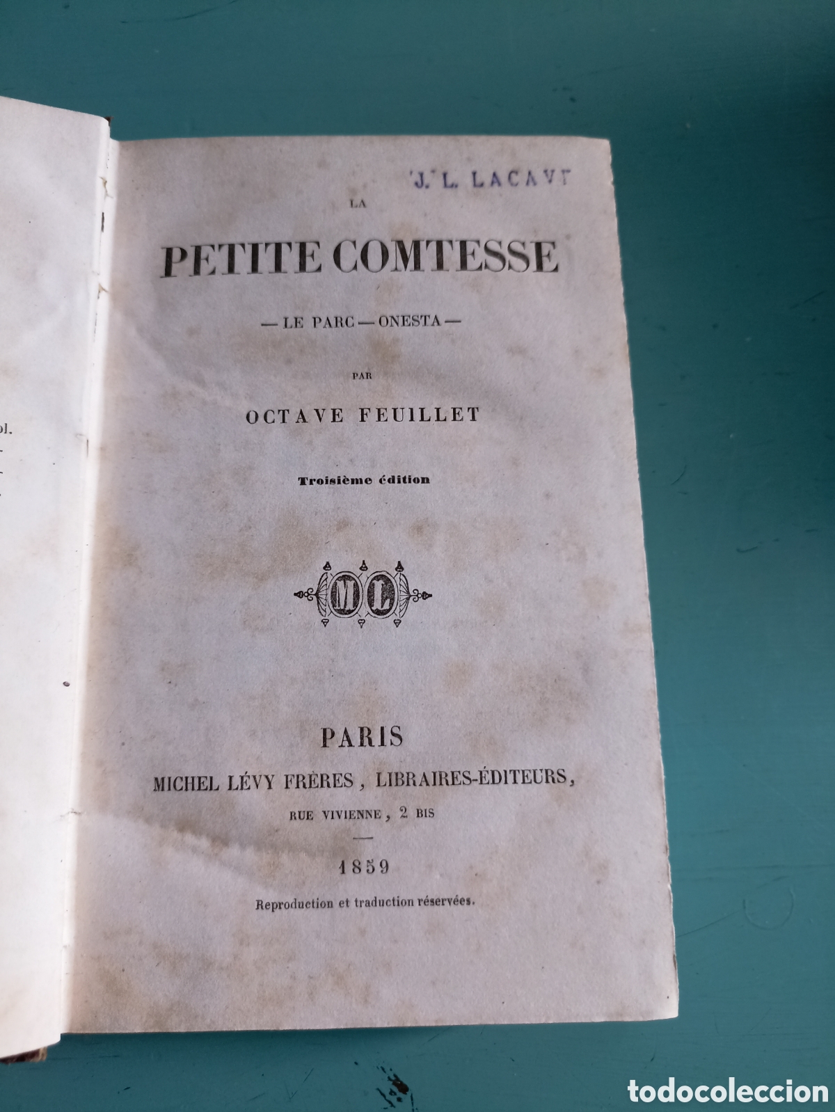 Libros antiguos: La Petitte Comtesse. Par Octave Feuillet. Paris 1859 - Foto 1