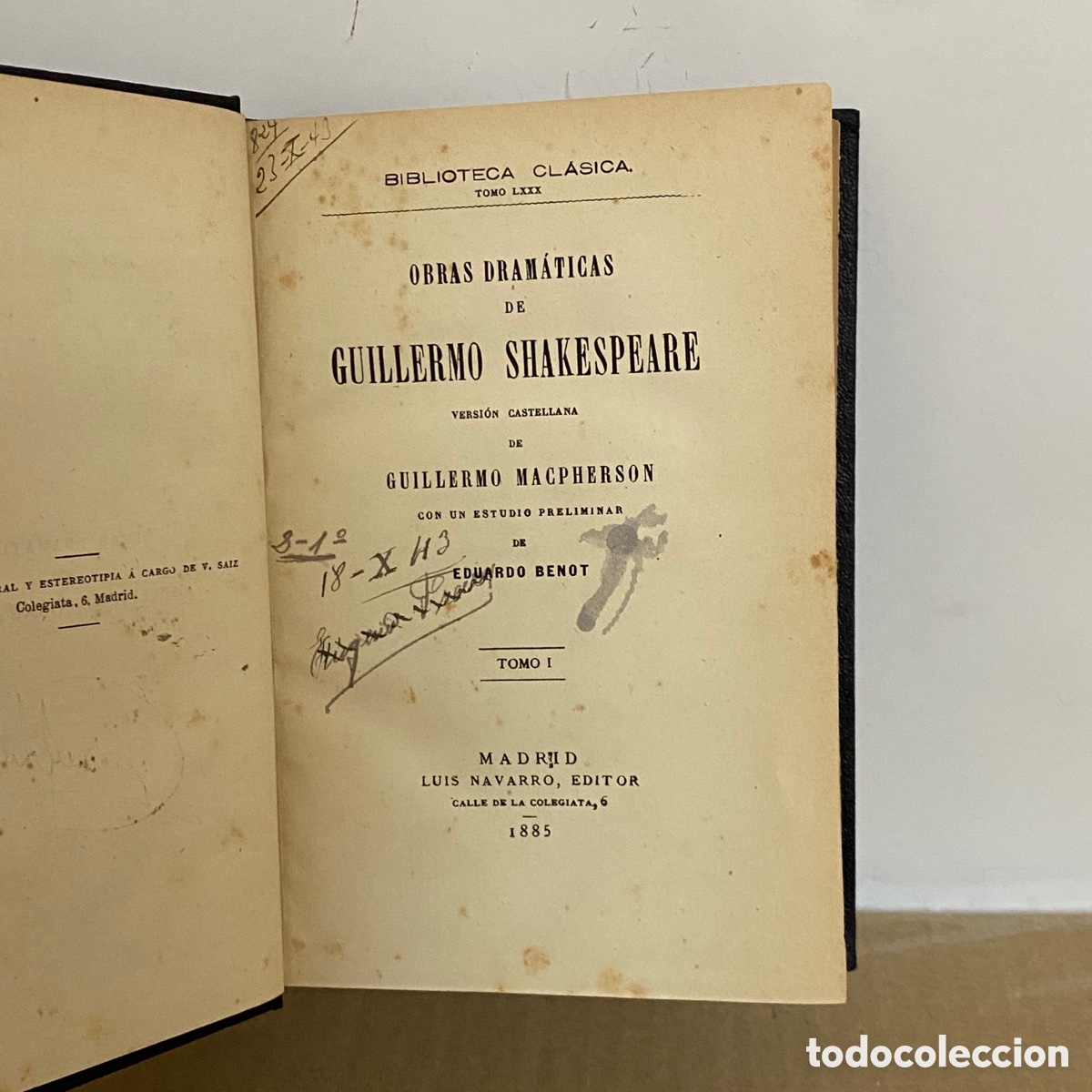 Libros antiguos: Shakespeare - Obras Dram&aacute;ticas Tomo I - Foto 4