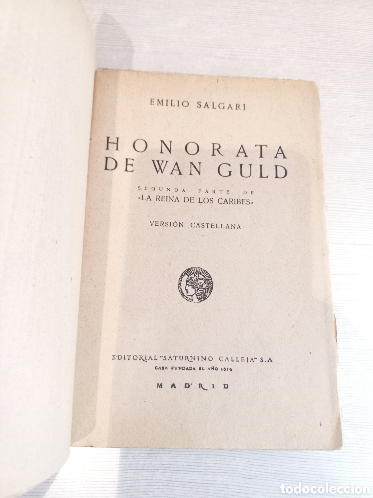 Libros antiguos: Honorata de Wan Guld. Emilio Salgari. Editorial Calleja. - Foto 5