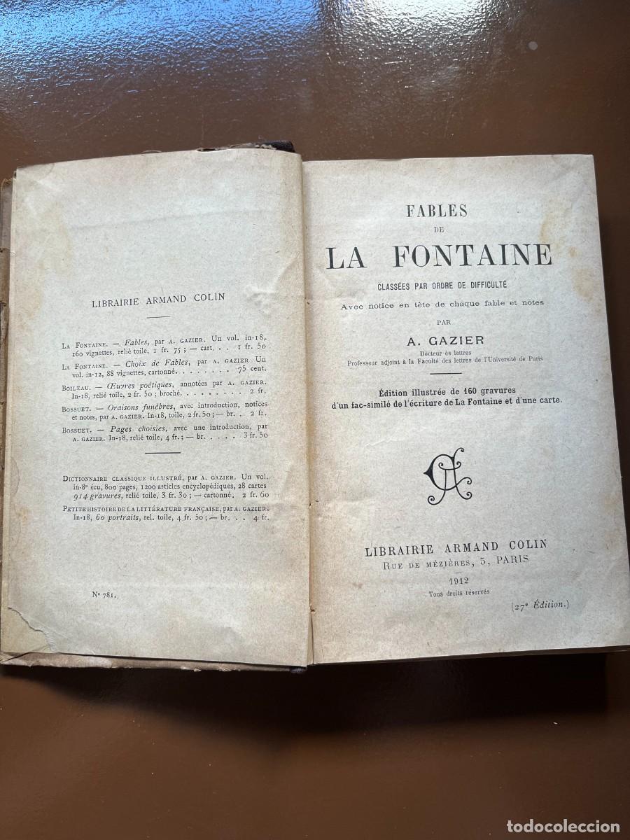 Libros antiguos: Fables de La Fontaine - Edici&oacute;n de 1912 - Franc&eacute;s - Foto 3