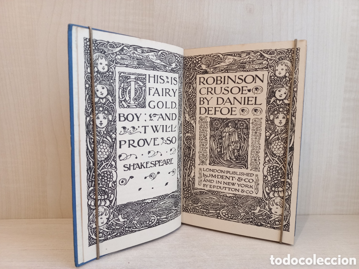 Libros antiguos: Robinson Crusoe. Daniel Defoe. Dent, Everymans Library. Illustrated. Ingl&eacute;s. - Foto 5