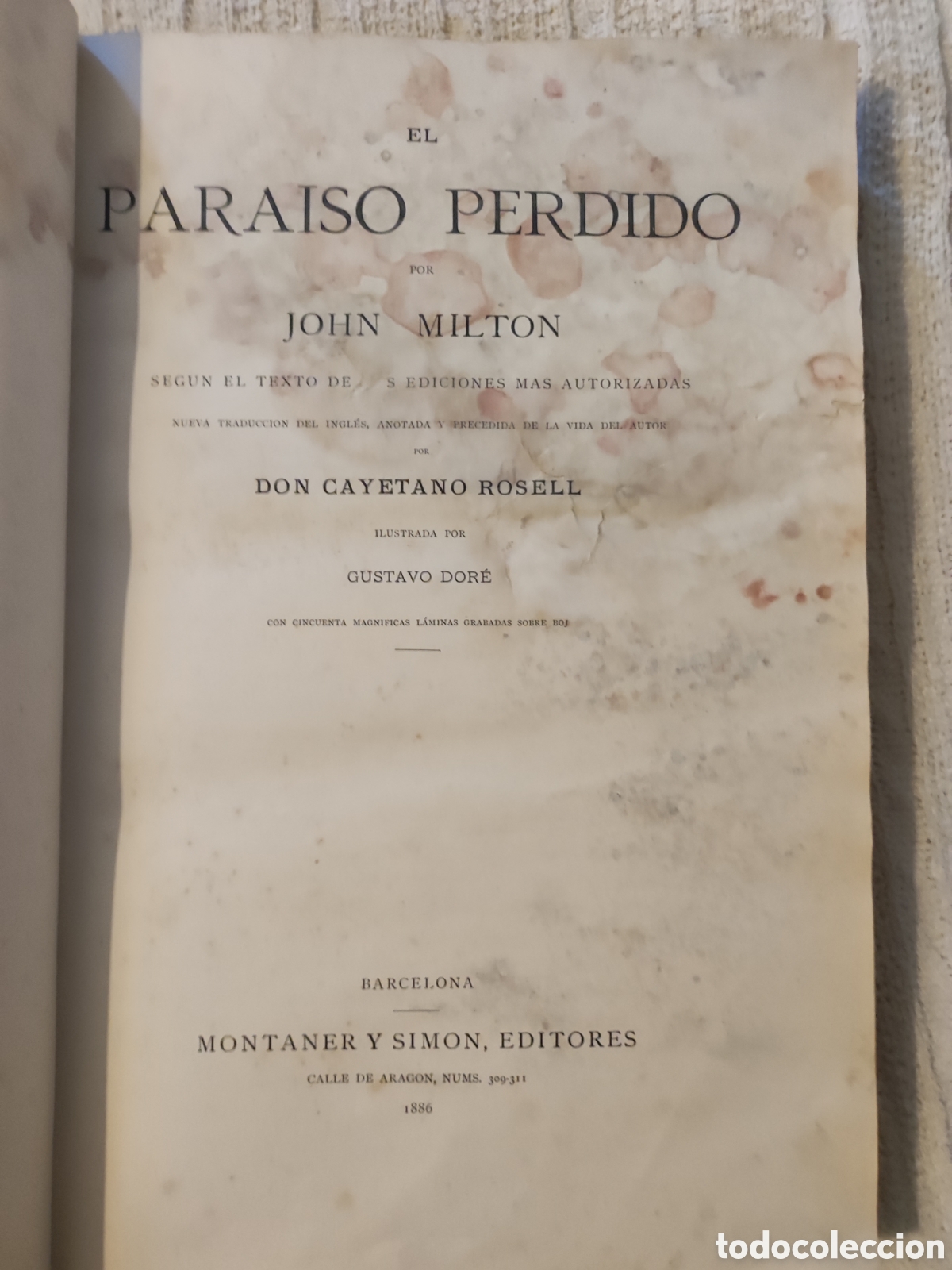 Libros antiguos: El para&iacute;so perdido, Milton - Foto 2