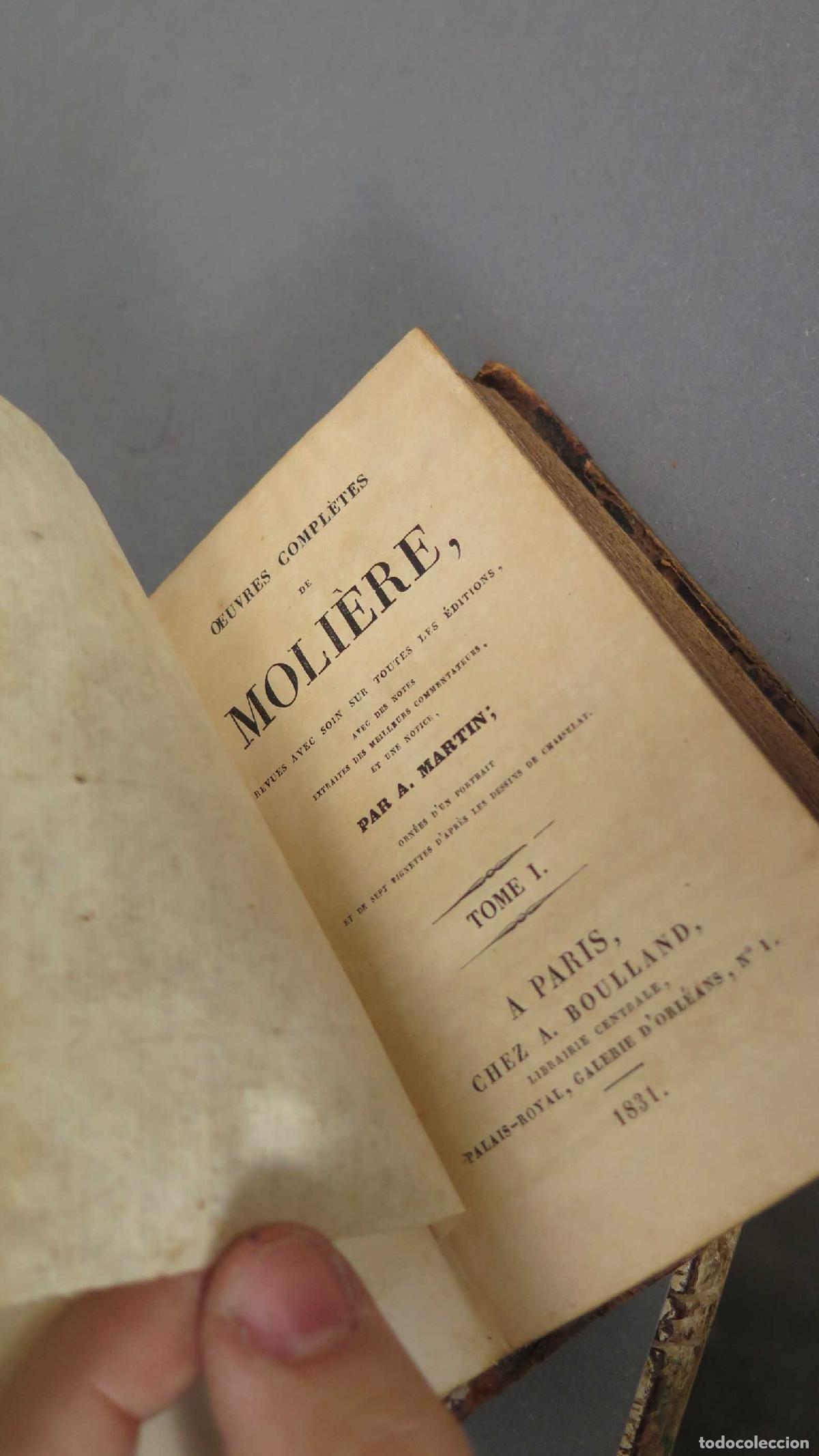 Libros antiguos: Oeuvres Completes de Moliere. TOMO I. 1831 - Foto 2