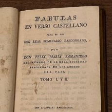 Libros antiguos: FABULAS EN VERSO CASTELLANO - FELIX MARIA SAMANIEGO - 1800 - JORDI ROCA Y GASPAR - BARCELONA