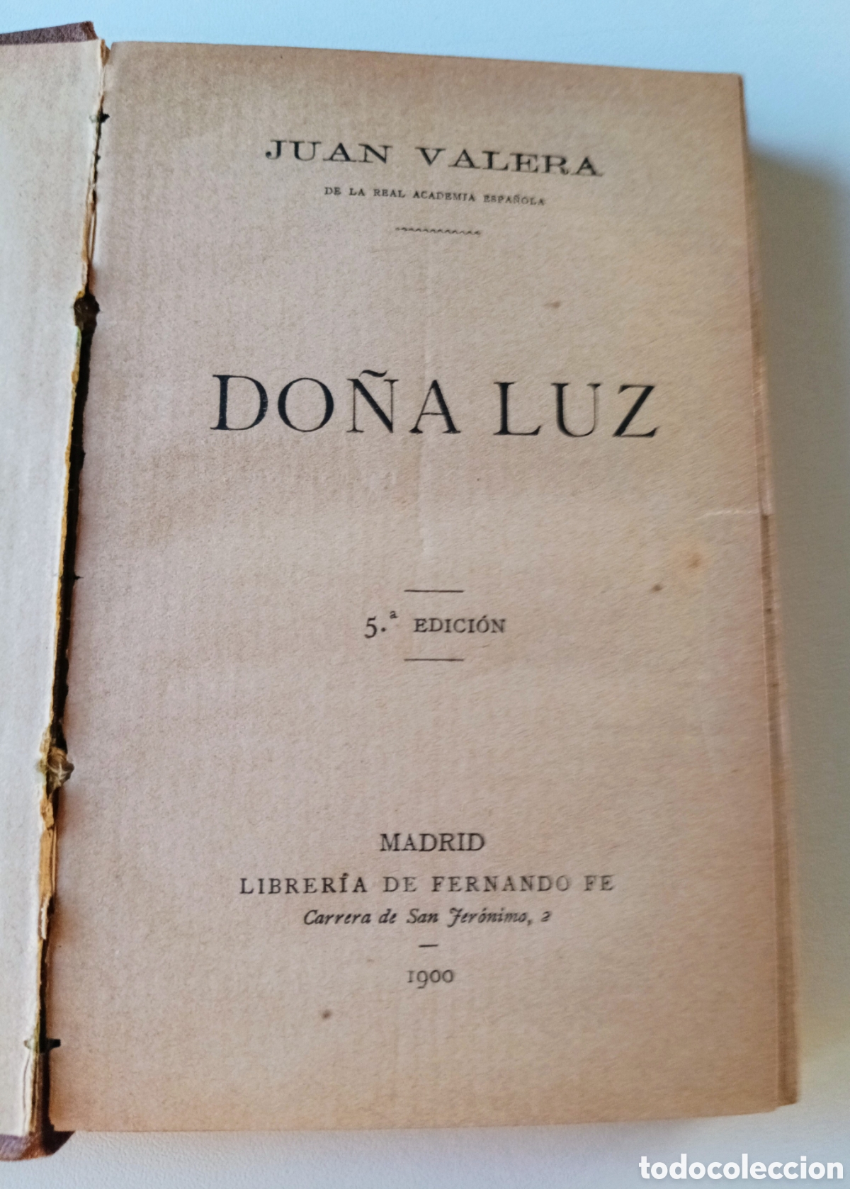 Libros antiguos: Antiguo libro DO&Ntilde;A LUZ. Valera. 5&deg; Edici&oacute;n 1900. - Foto 6