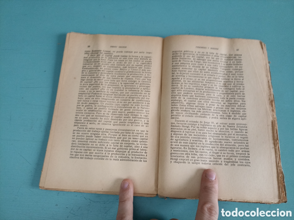 Libros antiguos: Progreso y Miseria. Henry George. Tomo I. Valencia - Foto 2