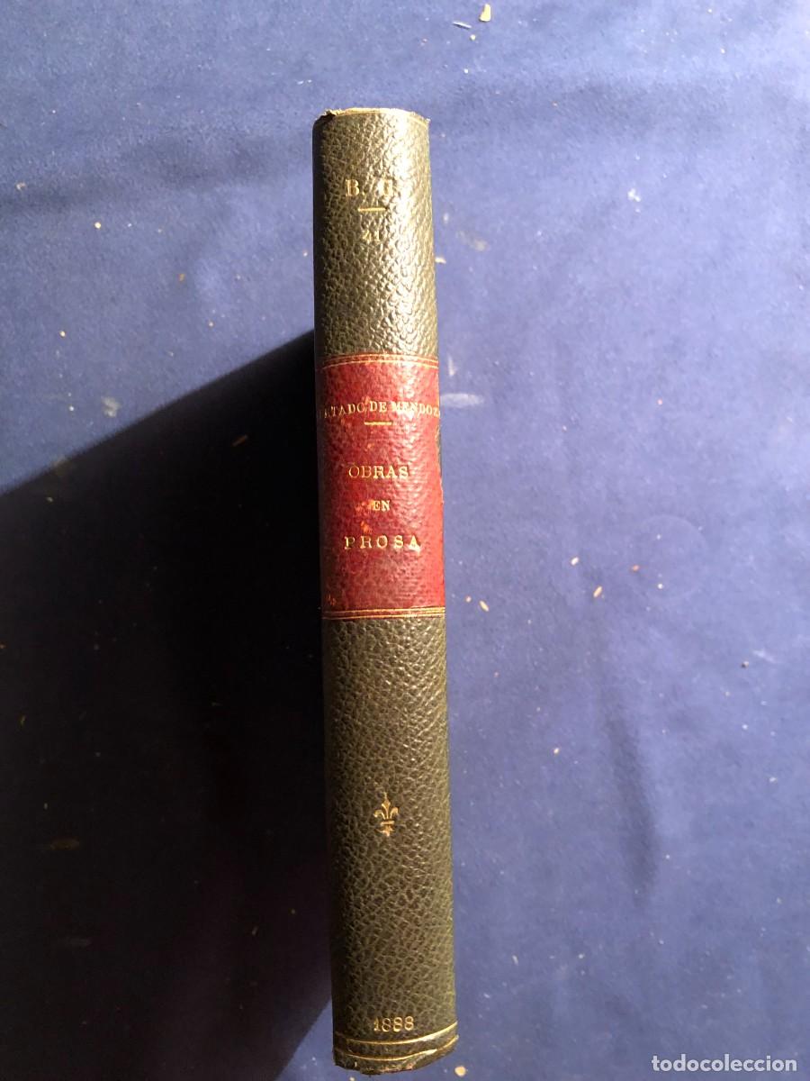 Libros antiguos: DIEGO HURTADO DE MENDOZA:- OBRAS EN PROSA- (1888) - Foto 1
