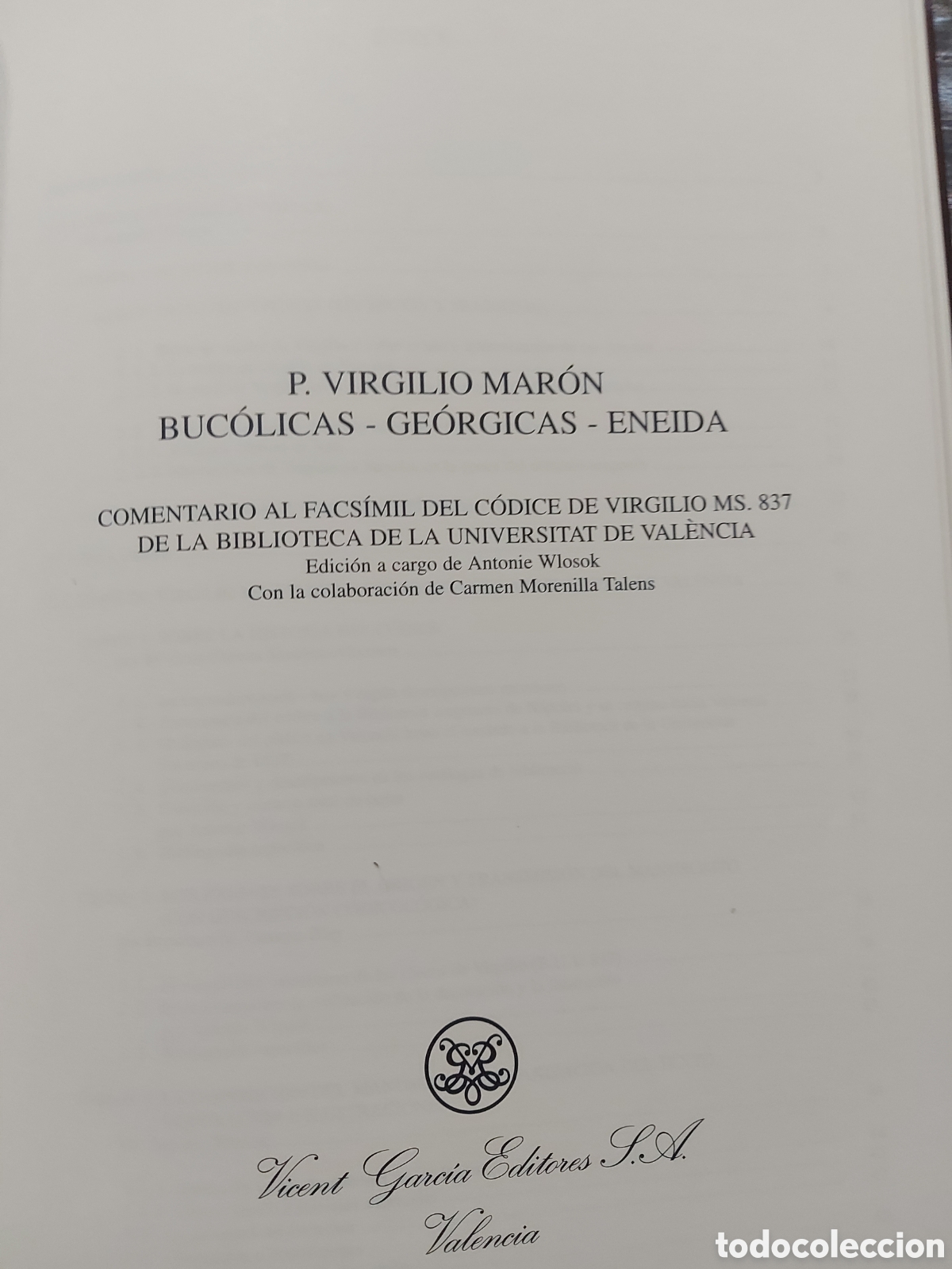 Libros antiguos: Buc&oacute;licas, Ge&oacute;rgicas y Eneida (Opera de Virgilio). facsimil. - Foto 13