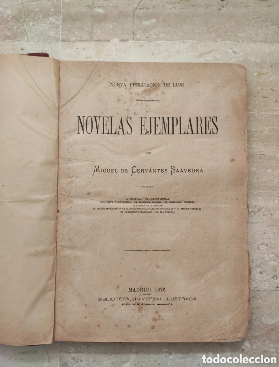 Libros antiguos: NOVELAS EJEMPLARES. CERVANTES. 1.876 - Foto 1
