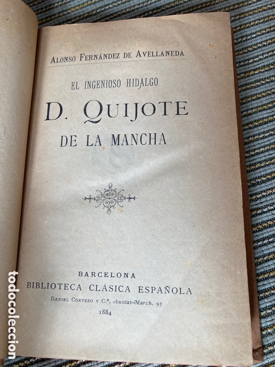 Libros antiguos: Don Quijote de la Mancha de Avellaneda 1884 - Foto 5