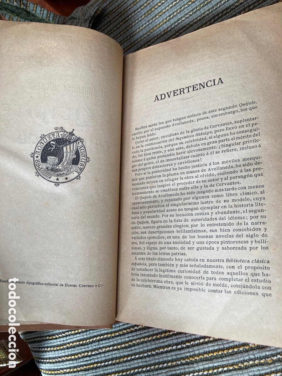 Libros antiguos: Don Quijote de la Mancha de Avellaneda 1884 - Foto 6
