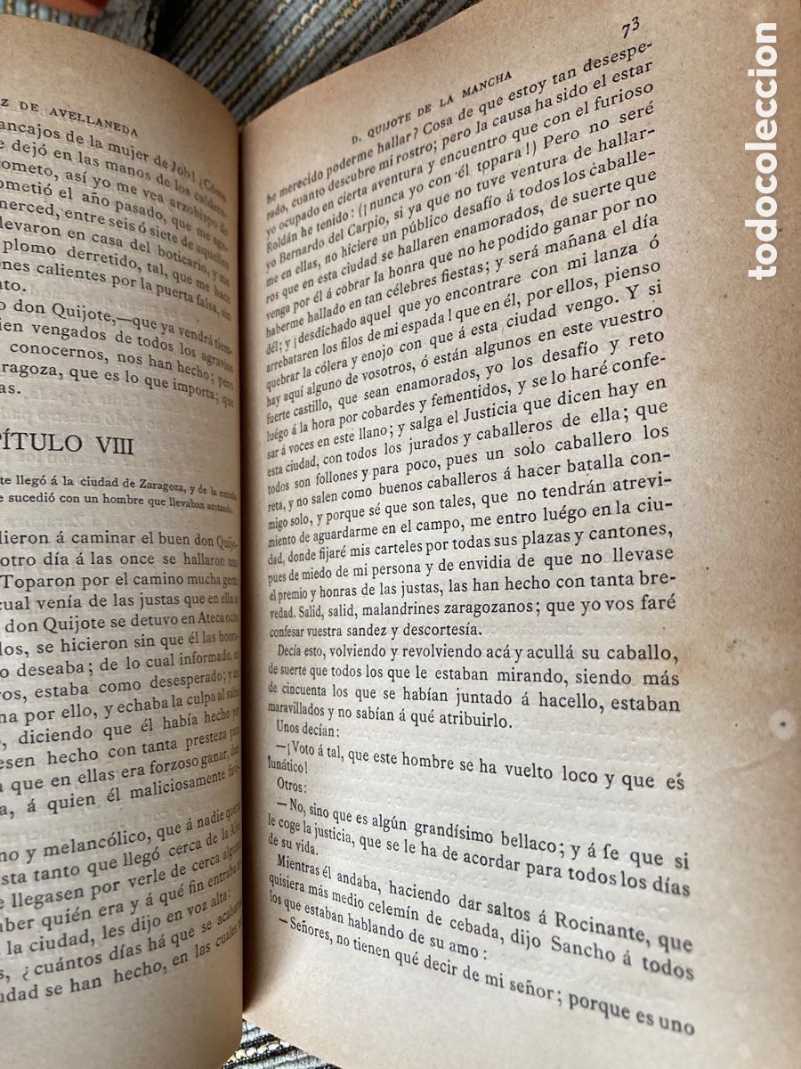 Libros antiguos: Don Quijote de la Mancha de Avellaneda 1884 - Foto 7