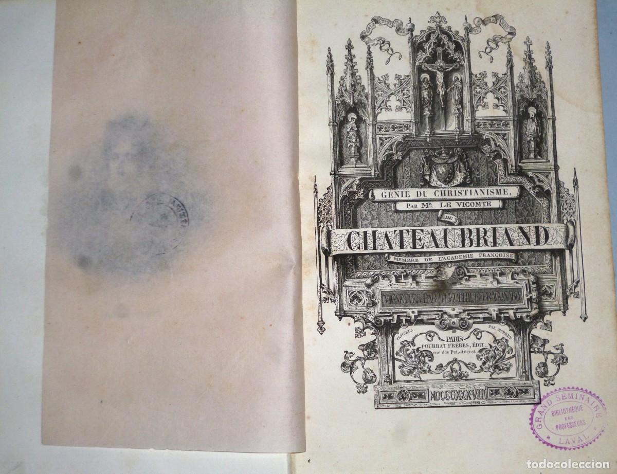 Libros antiguos: CHATEAUBRIAND - G&Eacute;NIE DU CHRISTIANISME - Foto 4