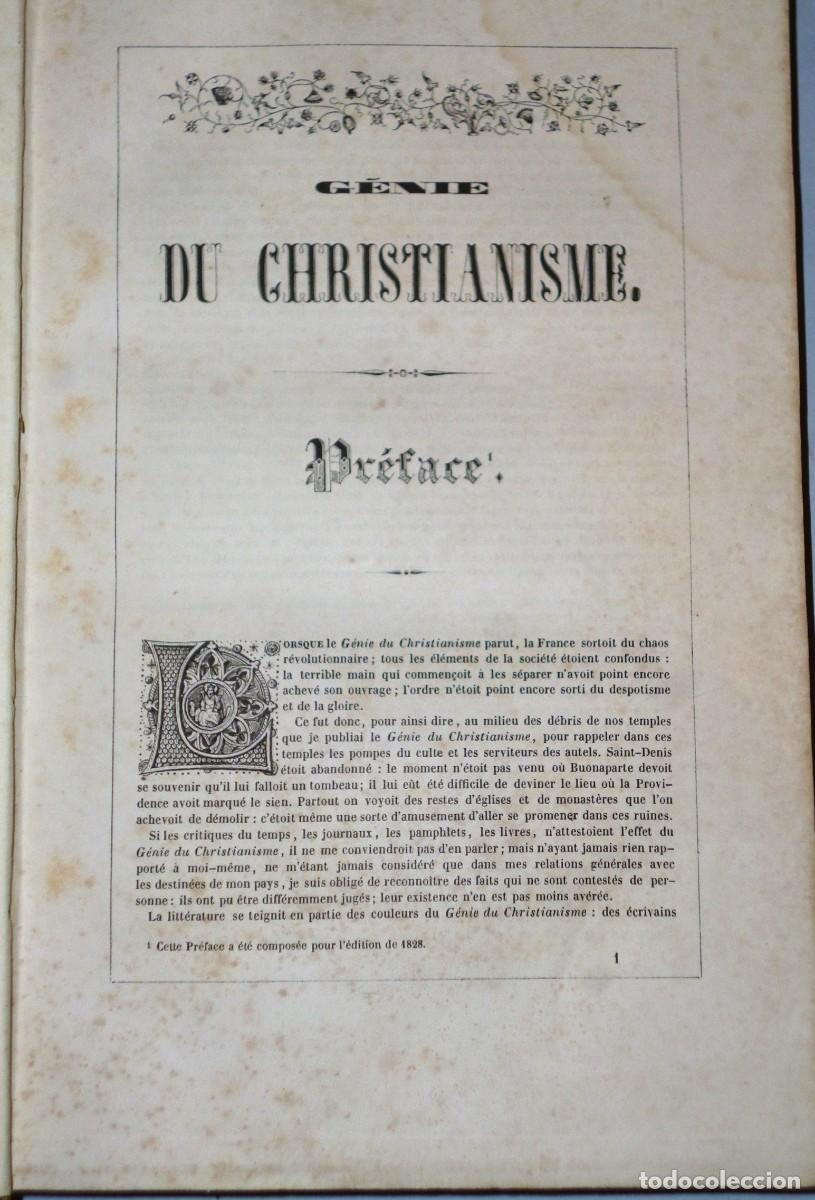 Libros antiguos: CHATEAUBRIAND - G&Eacute;NIE DU CHRISTIANISME - Foto 5