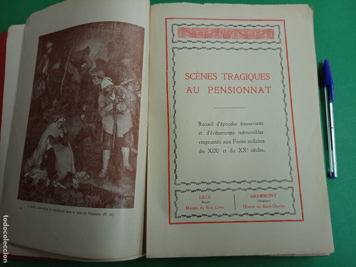 Libros antiguos: Antiguo libro Escenas Tr&aacute;gicas en el Internado. B&eacute;lgica. - Foto 3