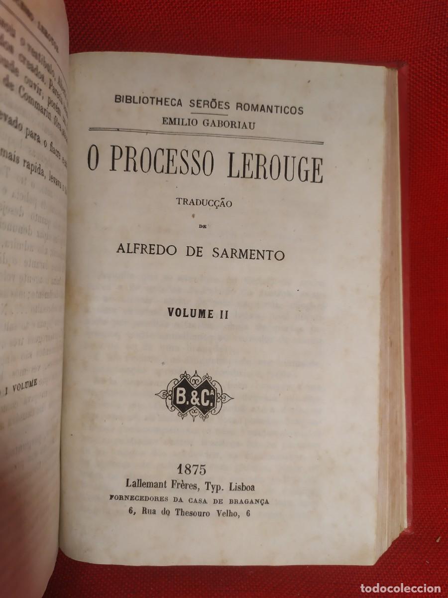 Libros antiguos: 1875. O processo Lerouge. Emilio Gaboriau. - Foto 3