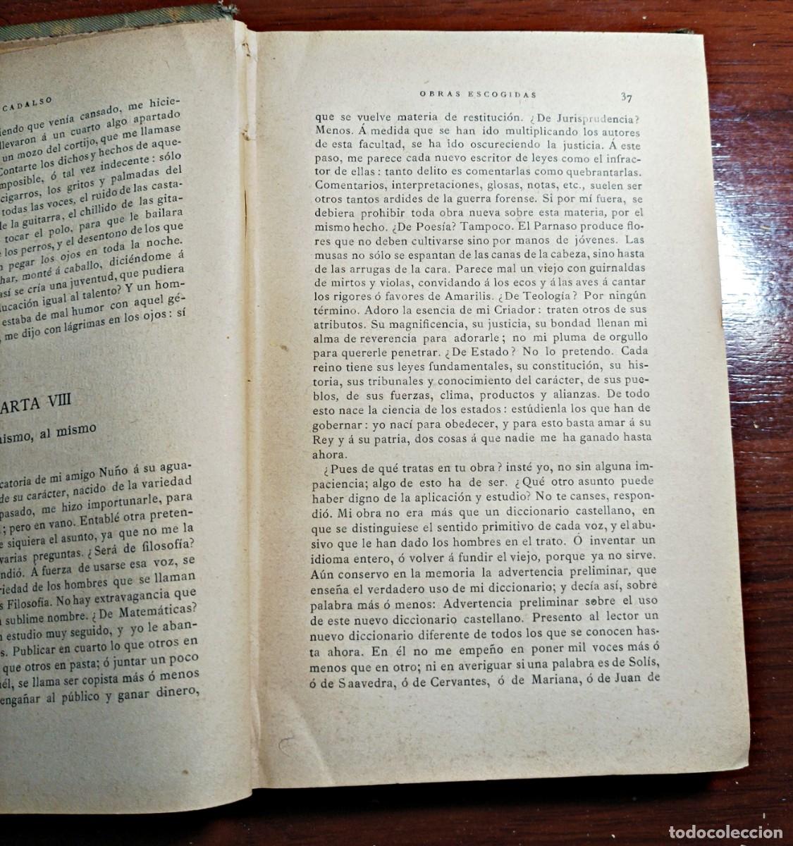 Libros antiguos: OBRAS ESCOGIDAS DE D. JOS&Eacute; CADALSO 1885 - Foto 4
