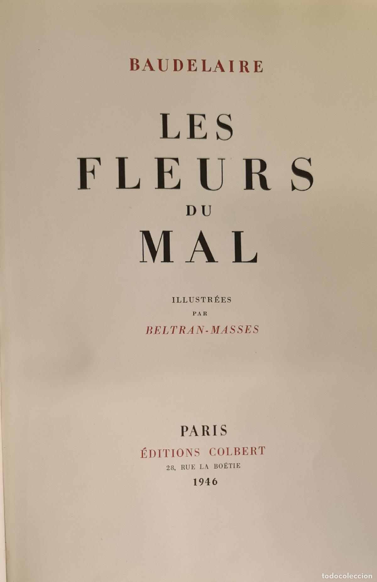 Libros antiguos: LES FLEURS DU MAL. BAUDELAIRE. EDITIONS COLBERT. FRANCIA. 1946. - Foto 1