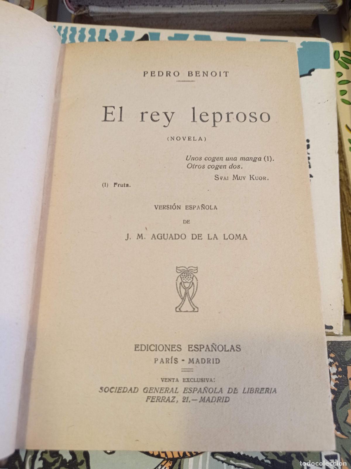 Libros antiguos: 1927 - PIERRE BENOIT. El Rey Leproso - Foto 2