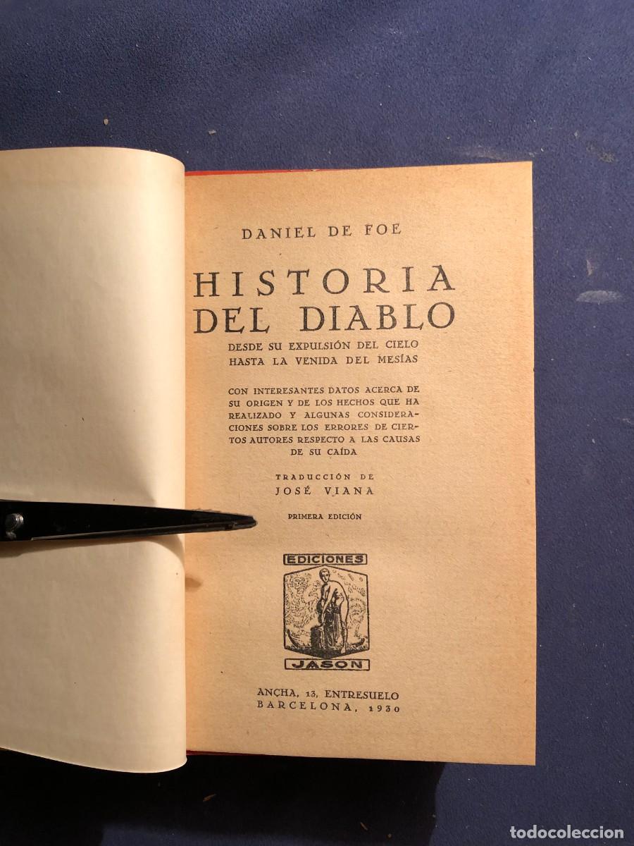 Libros antiguos: DANIEL DEFOE: - HISTORIA DEL DIABLO - (1930) - Foto 3