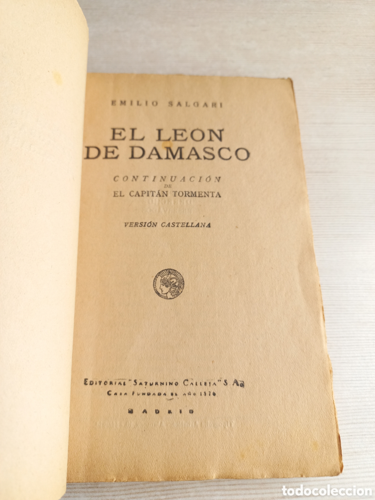Libros antiguos: El le&oacute;n de Damasco. Emilio Salgari. Saturnino Calleja. - Foto 5