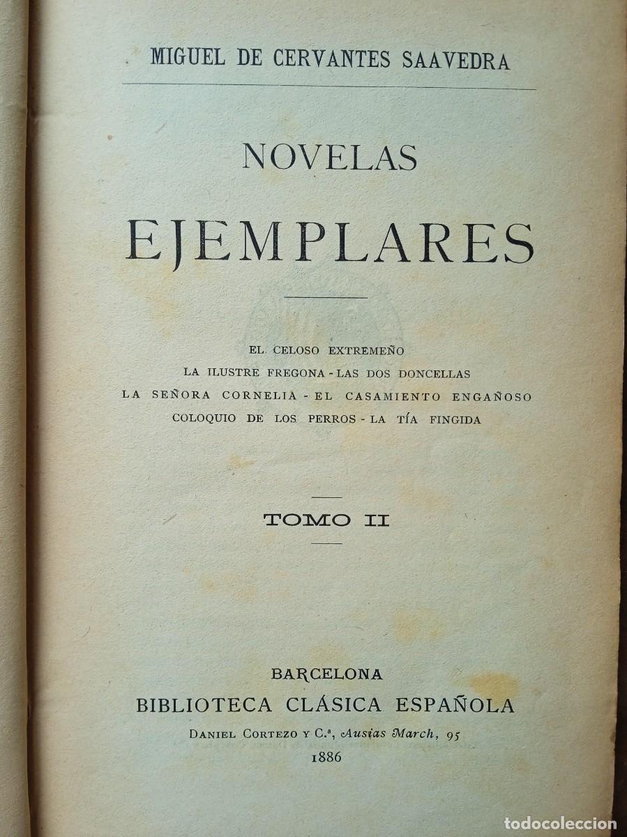 Libros antiguos: Cervantes novelas ejemplares 1886 - Foto 2