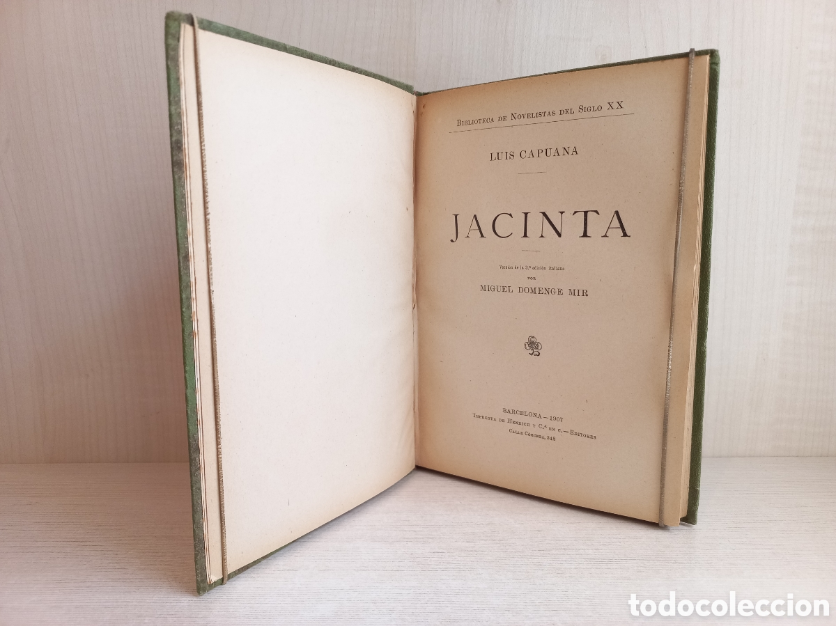 Libros antiguos: Jacinta. Luis Capuana. Heinrich Y C&iacute;a, 1907. - Foto 4