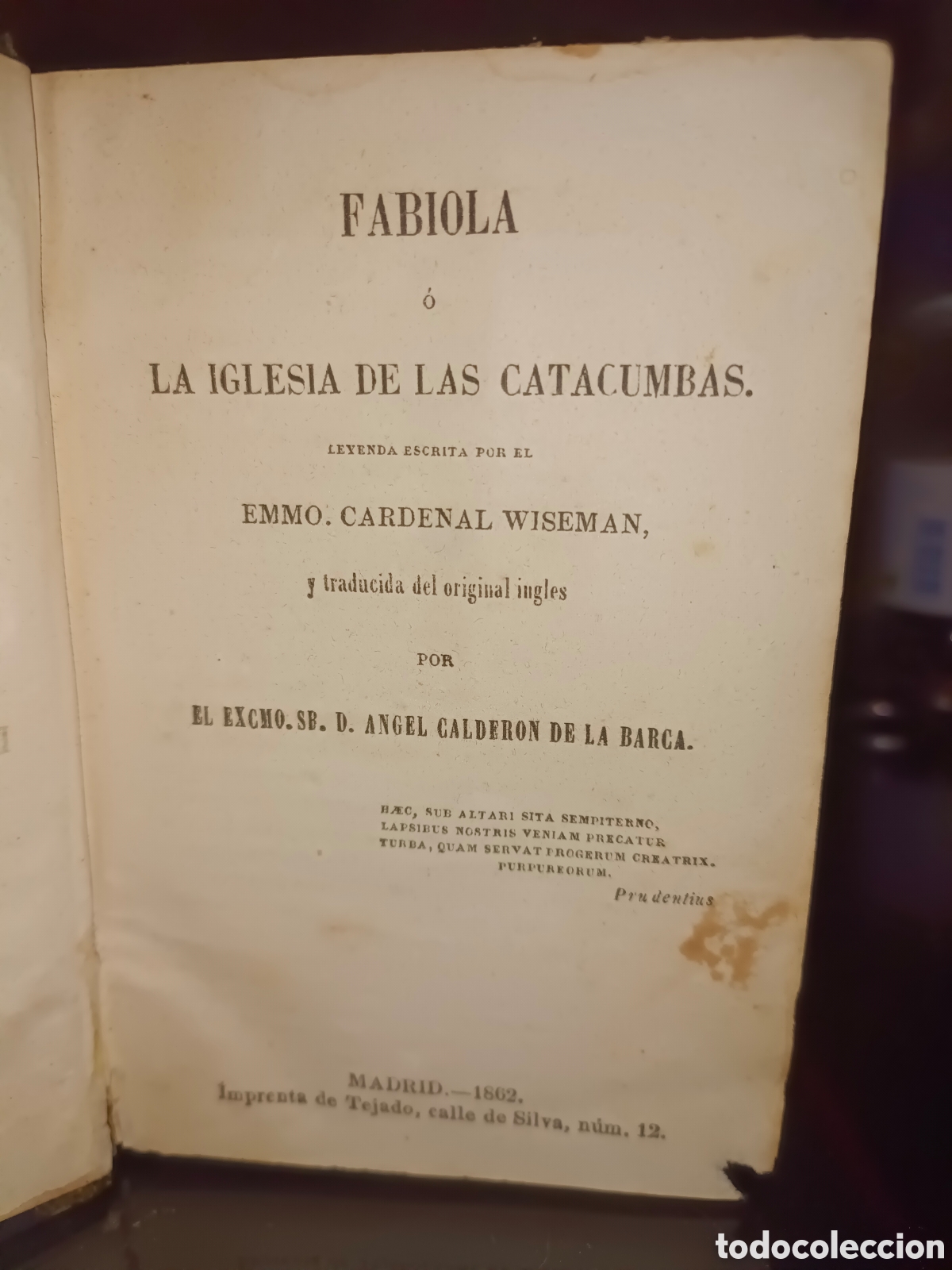 Libros antiguos: Fabiola o La Iglesia de las Catacumbas - Foto 1