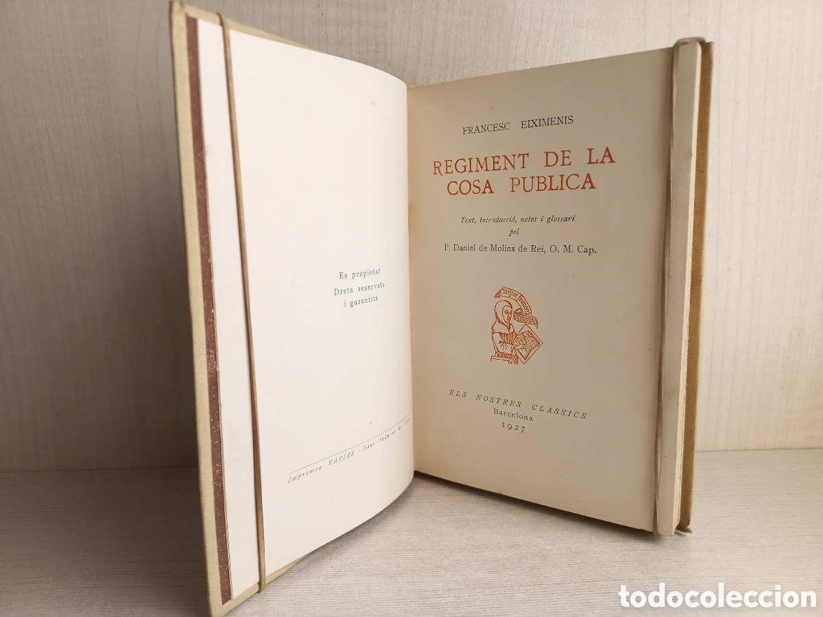 Libros antiguos: Regiment de la cosa p&uacute;blica. Francesc Eiximenis. Barcino, 1927. Catal&aacute;n. - Foto 5