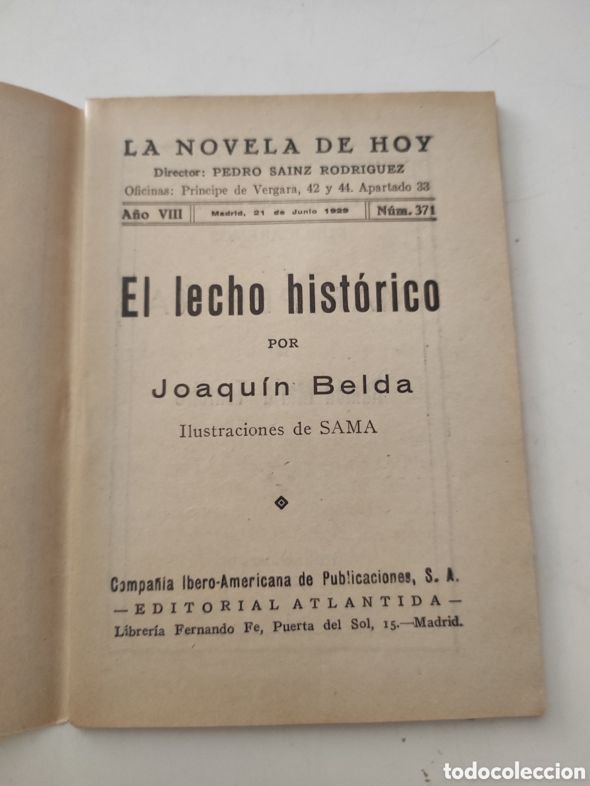 Libros antiguos: EL LECHO HISTORICO - J Belda - Foto 3
