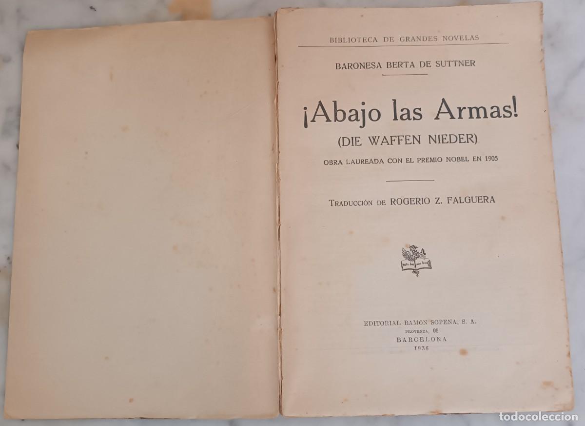 Libros antiguos: BERTA DE SUTTNER -- ABAJO LAS ARMAS - Foto 2