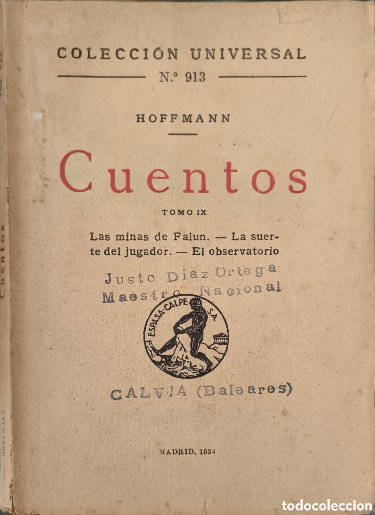 Libros antiguos: Cuentos. HOFFMAN. TOMO IX. Colecci&oacute;n universal n&deg; 913 - Foto 1