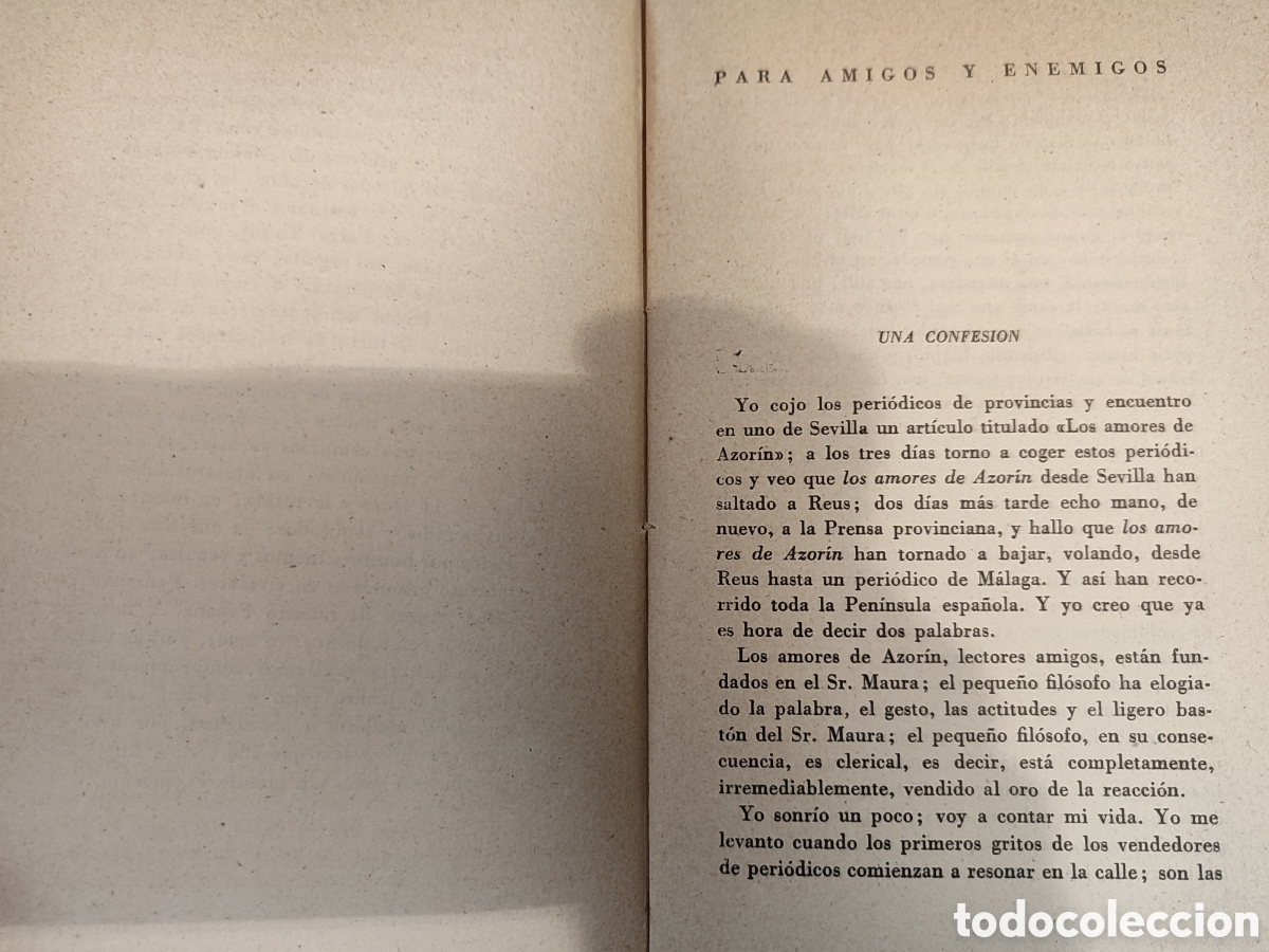 Libros antiguos: Tiempos y Cosas. Azor&iacute;n. - Foto 3