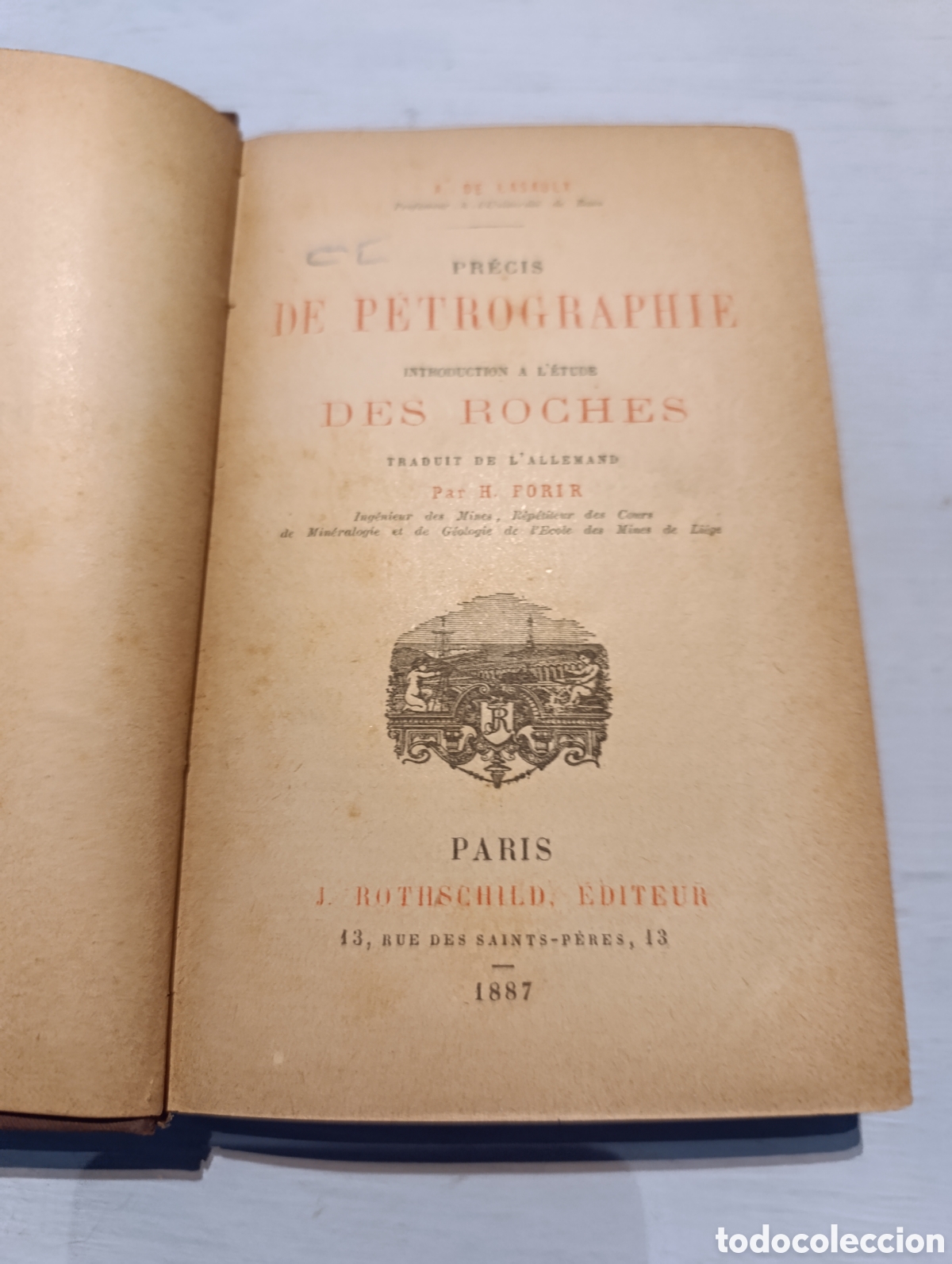 Libros antiguos: A. DE LASAULX. PR&Eacute;CIS DE PETROGRAPHIE. Paris 1887 - Foto 4