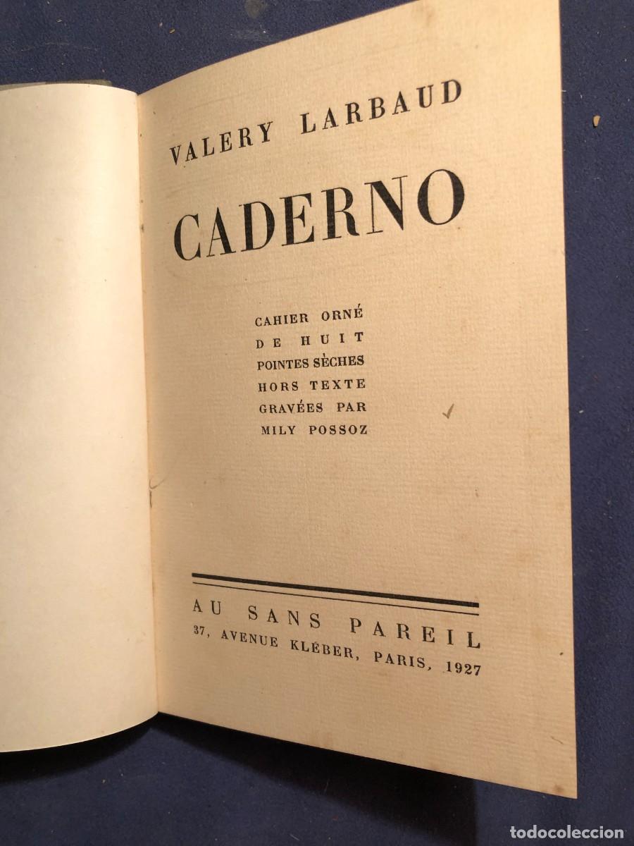 Libros antiguos: VALERY LARBAUD: - CADERNO - (1927) - Foto 1