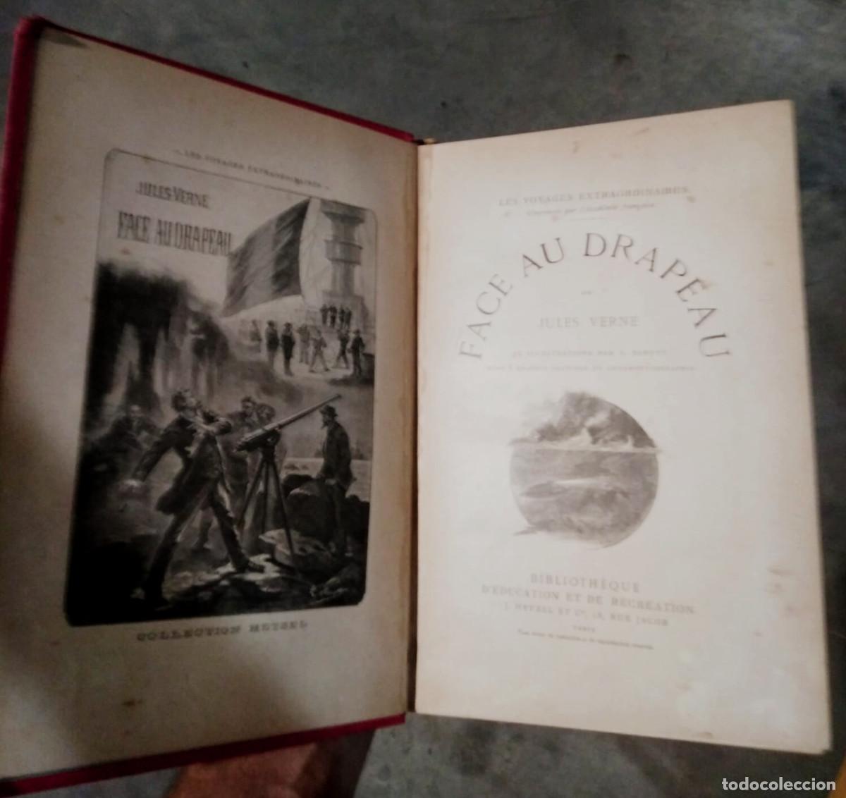 Libros antiguos: Jules Verne, Face au drapeau, J. Hetzel, 1896 - Foto 3