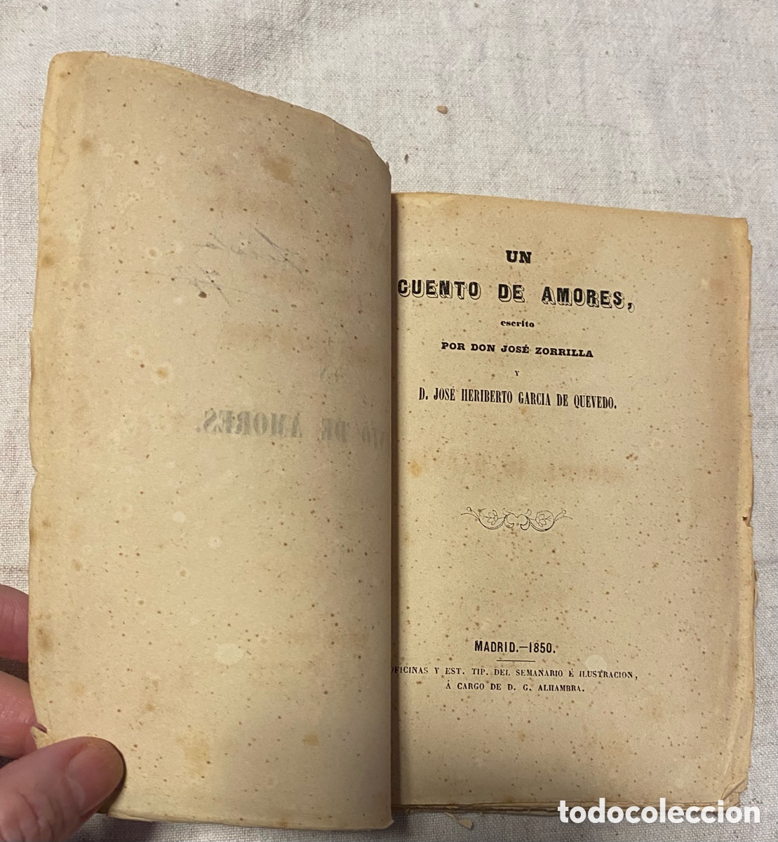 Libros antiguos: Un cuento de amores. Zorrilla - Foto 3