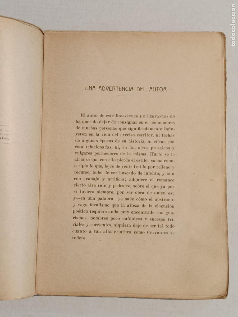 Libros antiguos: ROMANCERO DE CERVANTES MADRID 1917 - Foto 3