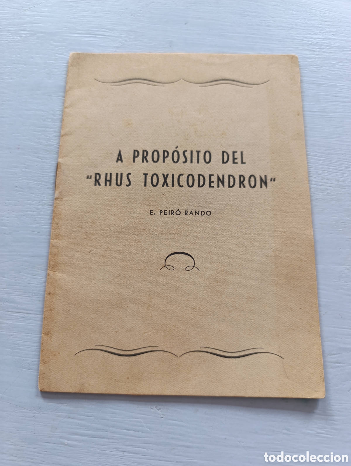 Libros antiguos: A PROP&Oacute;SITO DEL &rdquo;RHUS TOXICODENDRON&rdquo; E. PEIR&Oacute; RANDO - Foto 1