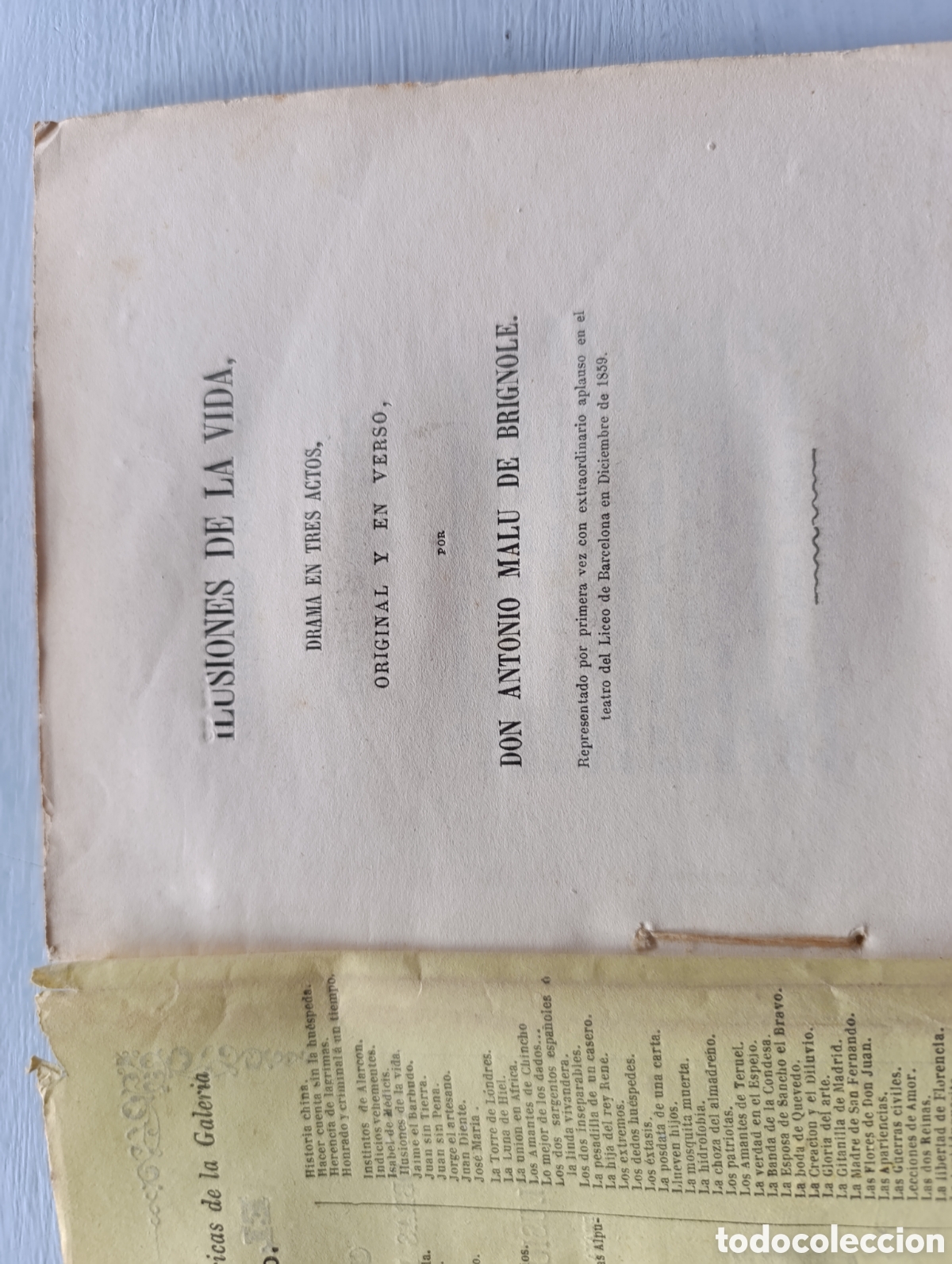Libros antiguos: ILUSIONES DE LA VIDA. ANTONIO MALU DE BRIGNOLE. Madrid 1860 - Foto 2