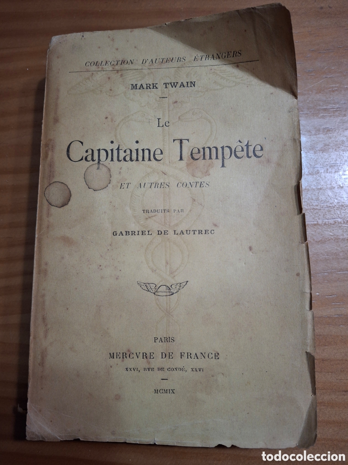 Libros antiguos: Le Capitaine Temp&ecirc;te de Mark Twain - 1909 - Foto 1