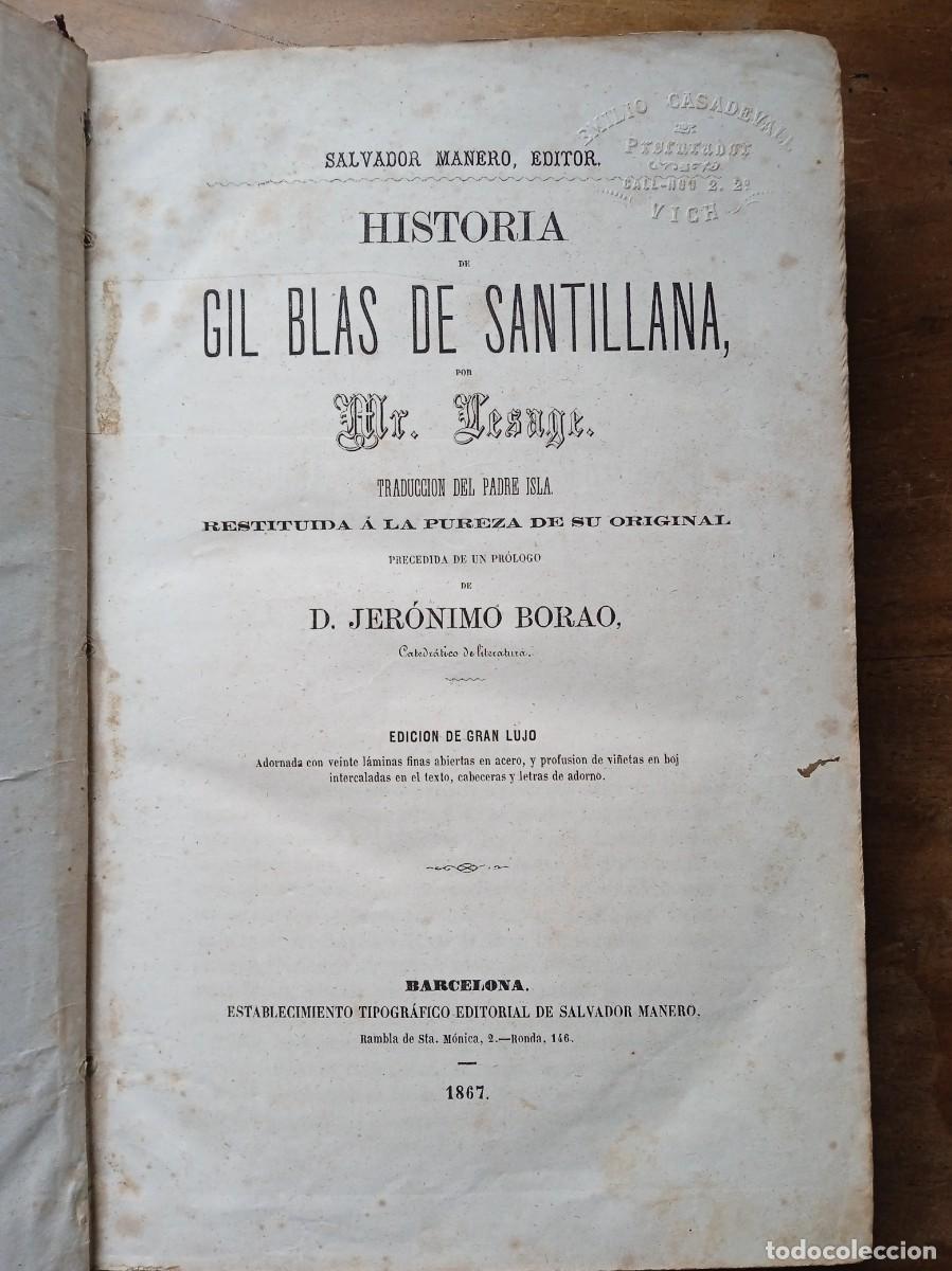 Libros antiguos: Historia de Gil Blas de Santillana 1867. - Foto 4