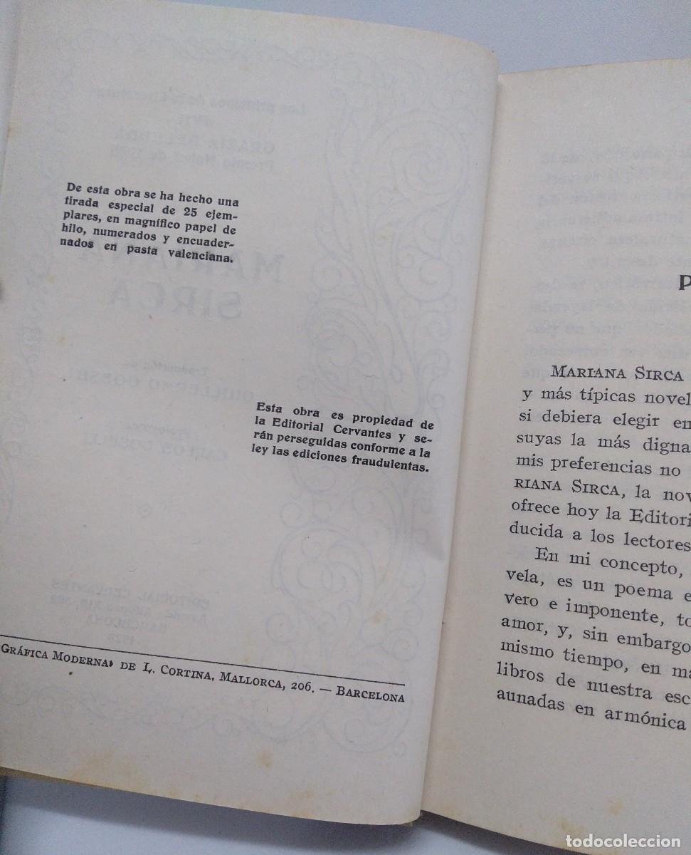 Libros antiguos: MARIANA SIRCA. DELEDDA, Grazia. - Foto 5