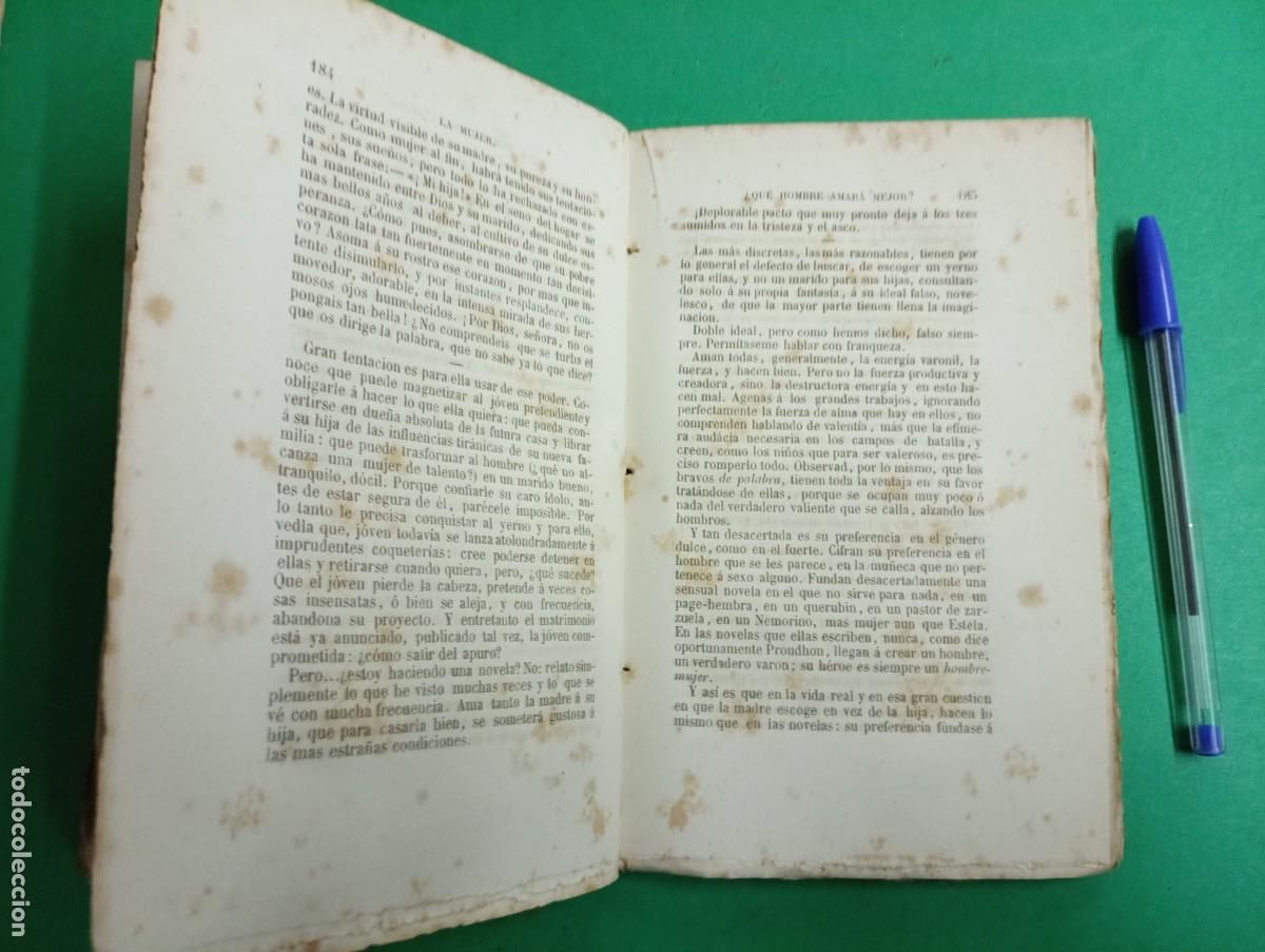 Libros antiguos: Antiguo libro La Mujer. Barcelona 1874. - Foto 6