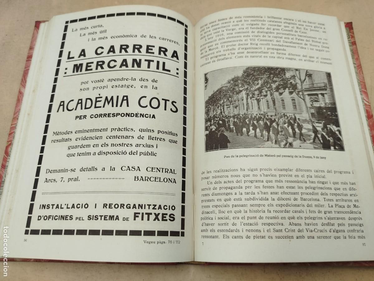 Libros antiguos: LLIBRE D&acute;OR DE LA REDEMPTORA DE CAPTIUS BASILICA DE LA MERC&Eacute; 1918 - Foto 12