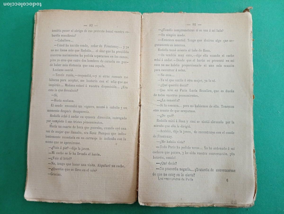 Libros antiguos: Antiguo libro Los Aventureros de Par&iacute;s. Barcelona 1899. - Foto 5
