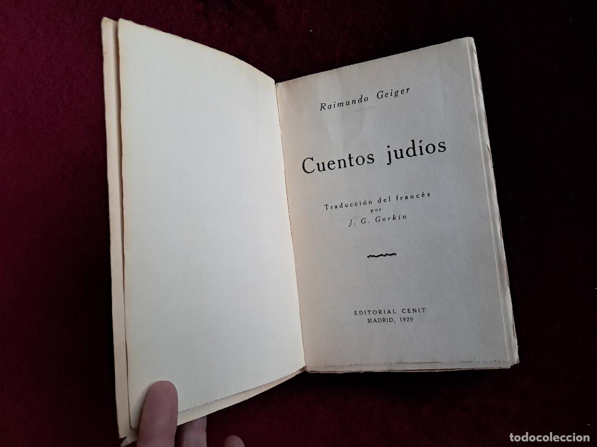 Libros antiguos: CUENTOS JUD&Iacute;OS. GEIGER, Raimundo. Ed. Cenit 1929 - Foto 2
