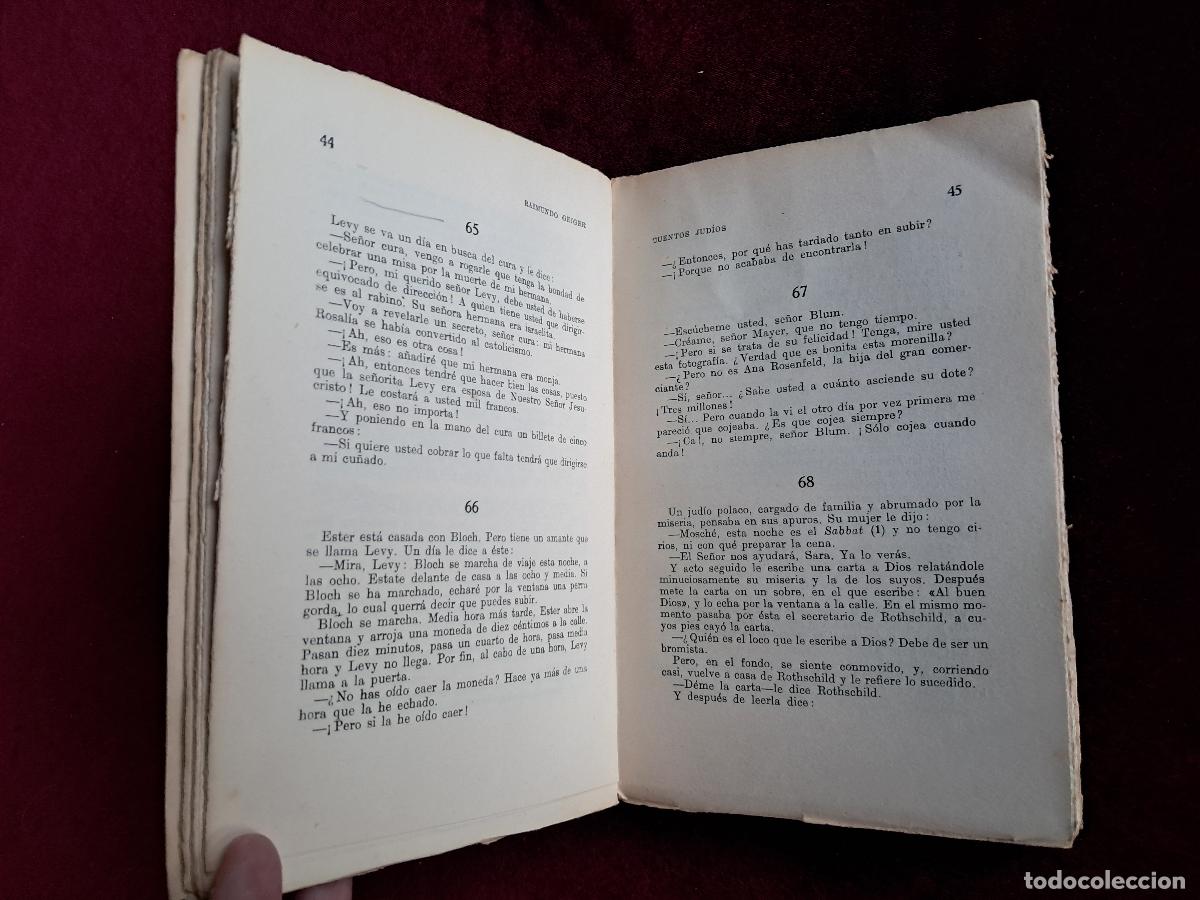 Libros antiguos: CUENTOS JUD&Iacute;OS. GEIGER, Raimundo. Ed. Cenit 1929 - Foto 3
