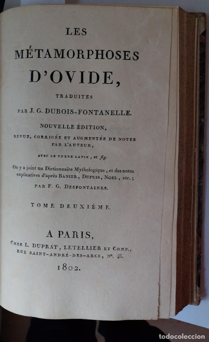 Libros antiguos: Les Metamorphoses de DOvide A&ntilde;o 1802 - Foto 22