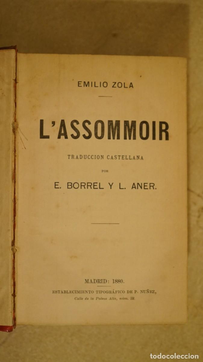 Libros antiguos: Lassommoir (la TABERNA) - Emilio Zola, 1880 - Foto 3